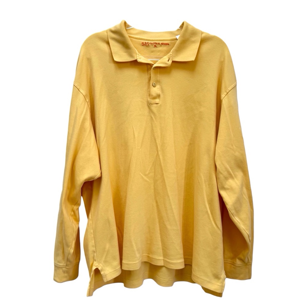 5.11 Tactical Men’s Long Sleeve Performance Work Polo Yellow Cotton Size XL